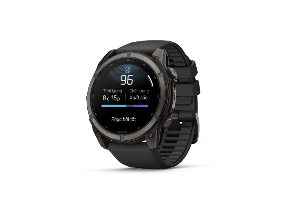 Garmin Fenix 9 Sapphire 51mm viền Titanium Carbon dây silicone Màu Đen