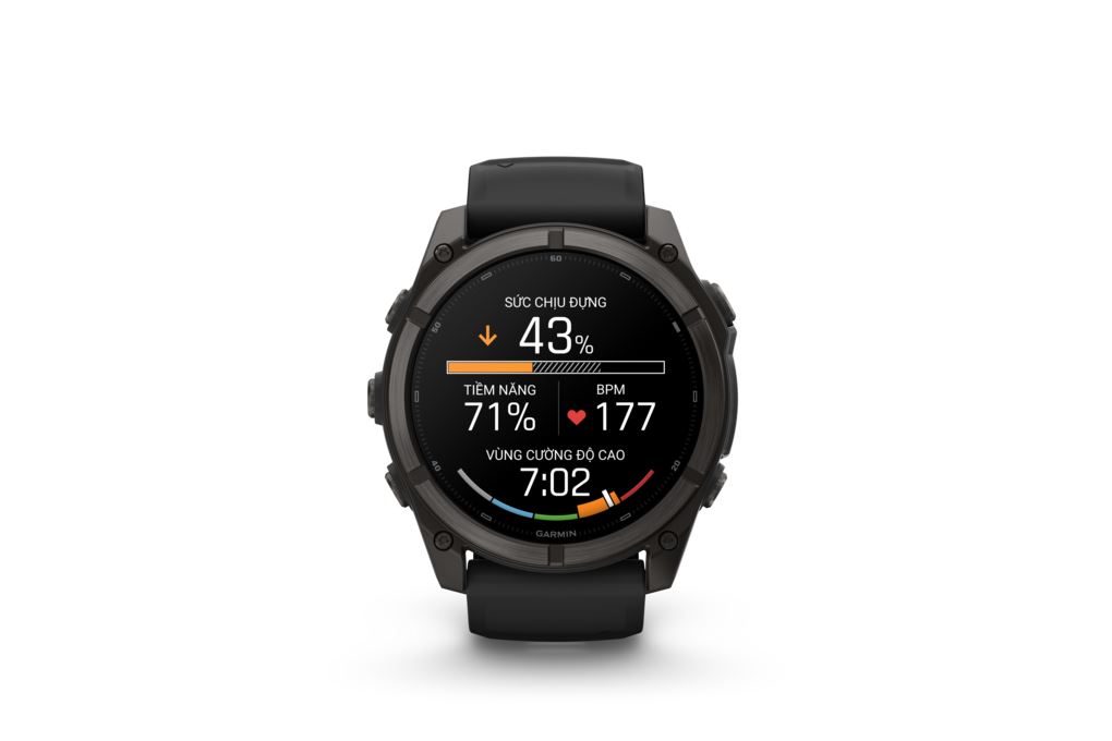 Garmin Fenix 9 Sapphire 51mm viền Titanium Carbon dây silicone Màu Đen
