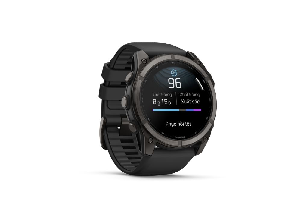 Garmin Fenix 9 Sapphire 51mm viền Titanium Carbon dây silicone Màu Đen
