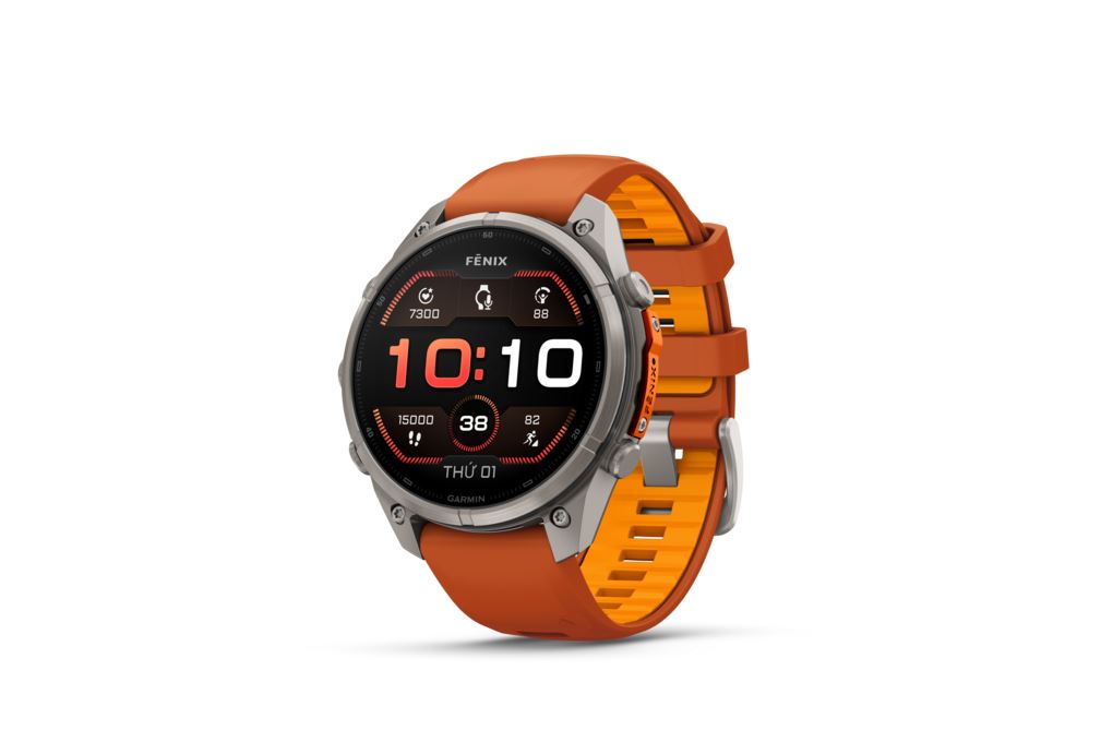 Garmin Fenix 9 Pro Sapphire 47mm viền Titanium dây silicone Màu Cam