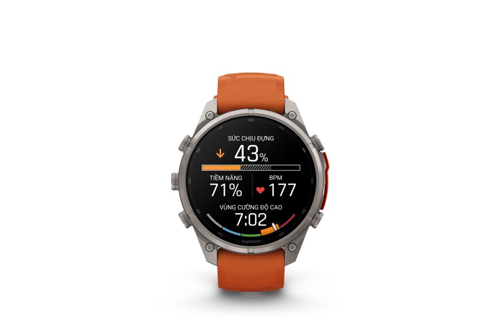 Garmin Fenix 9 Pro Sapphire 47mm viền Titanium dây silicone Màu Cam