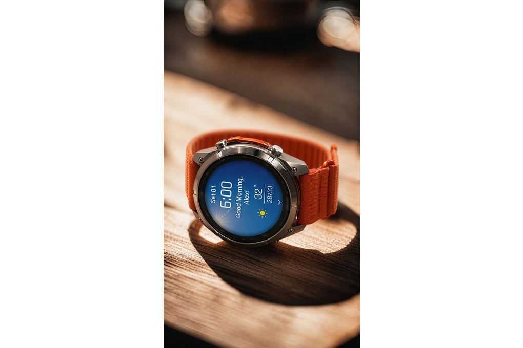 Garmin Fenix 9 Pro Sapphire 47mm viền Titanium dây silicone Màu Cam