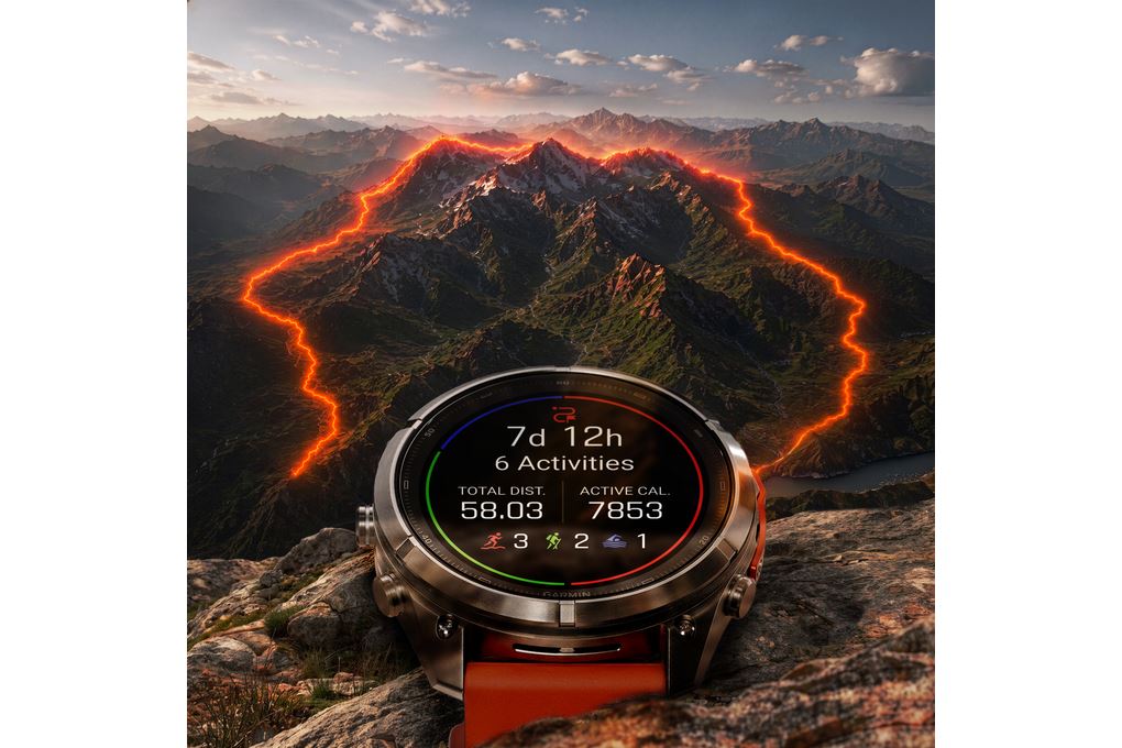 Garmin Fenix 9 Pro Sapphire 47mm viền Titanium dây silicone Màu Cam