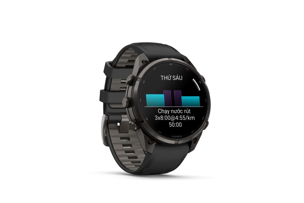 Garmin Fenix 9 Pro Sapphire 47mm viền Titanium Carbon dây silicone Màu Đen