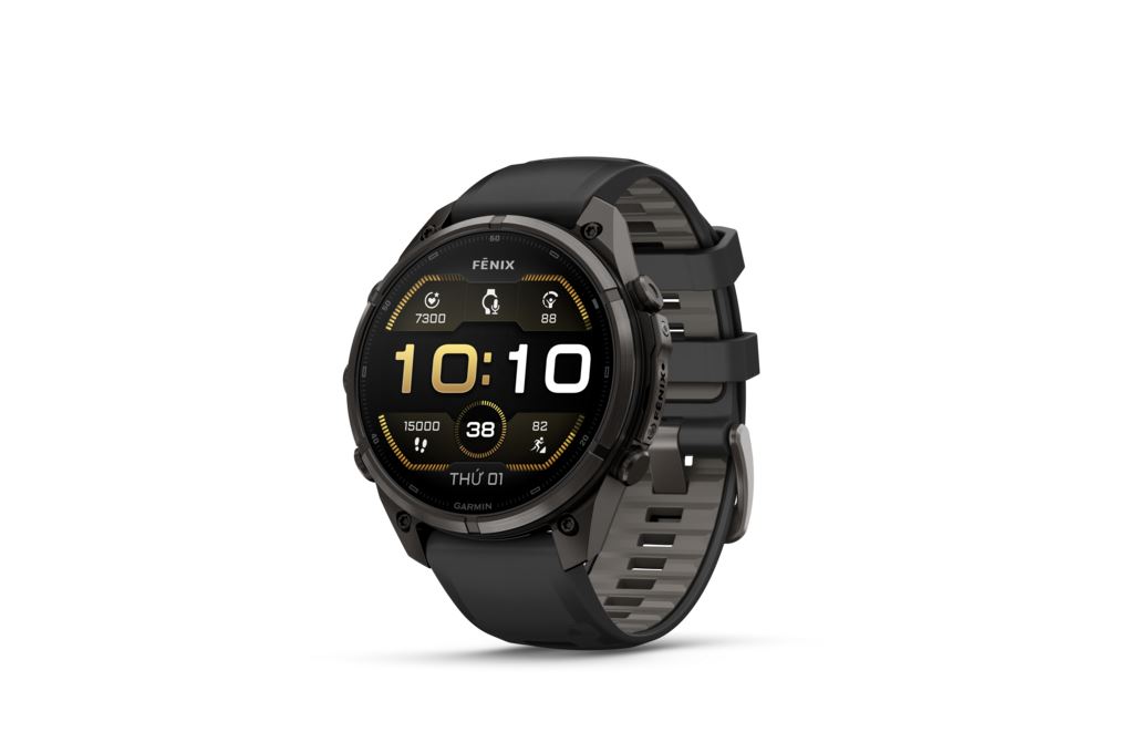 Garmin Fenix 9 Pro Sapphire 47mm viền Titanium Carbon dây silicone Màu Đen