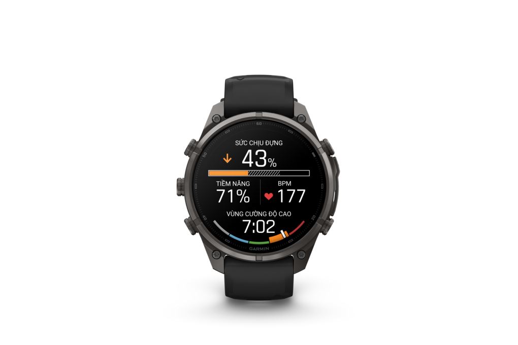 Garmin Fenix 9 Pro Sapphire 47mm viền Titanium Carbon dây silicone Màu Đen