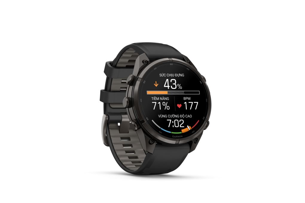 Garmin Fenix 9 Pro Sapphire 47mm viền Titanium Carbon dây silicone Màu Đen