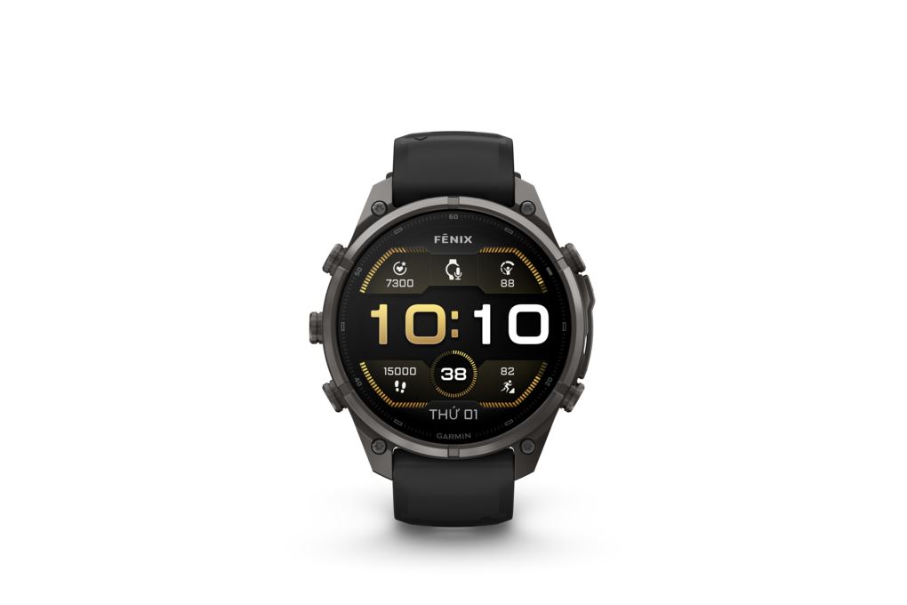 Garmin Fenix 9 Pro Sapphire 47mm viền Titanium Carbon dây silicone Màu Đen