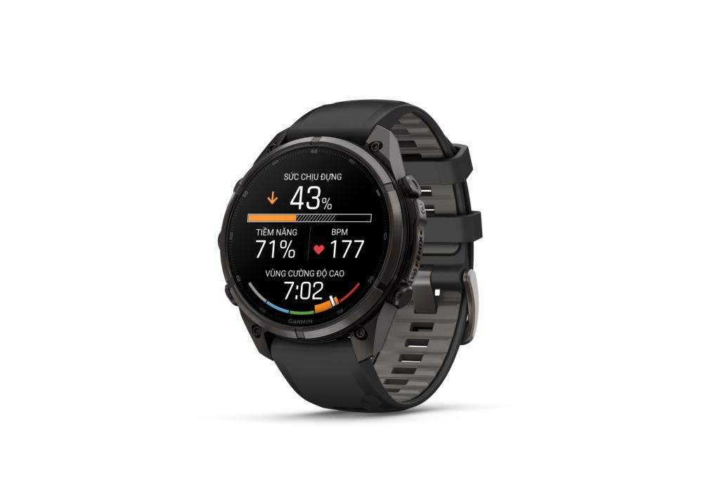 Garmin Fenix 9 Pro Sapphire 47mm viền Titanium Carbon dây silicone Màu Đen