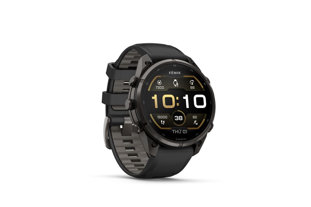 Garmin Fenix 9 Pro Sapphire 47mm viền Titanium Carbon dây silicone Màu Đen