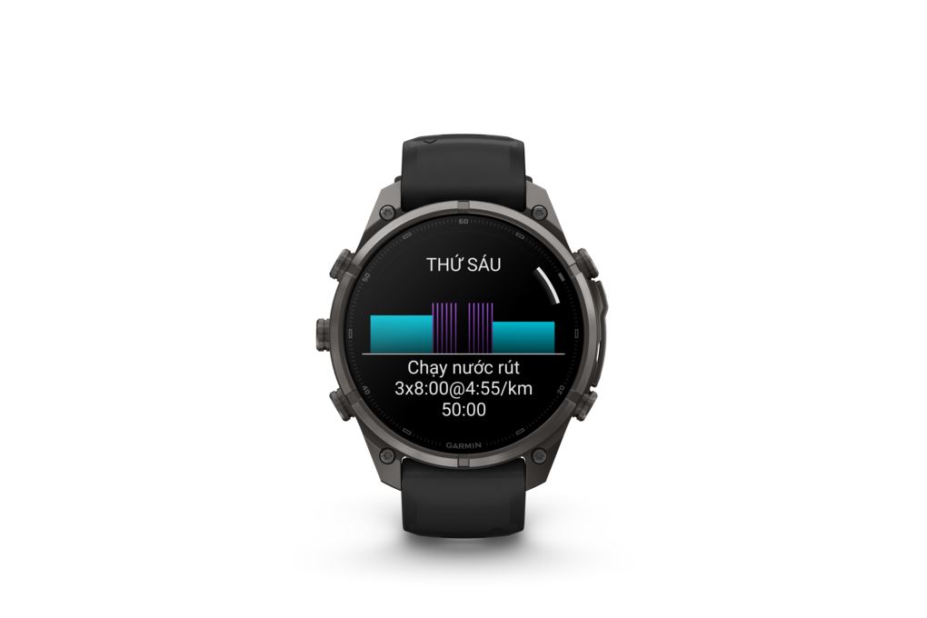 Garmin Fenix 9 Pro Sapphire 47mm viền Titanium Carbon dây silicone Màu Đen