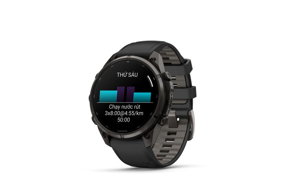 Garmin Fenix 9 Pro Sapphire 47mm viền Titanium Carbon dây silicone Màu Đen