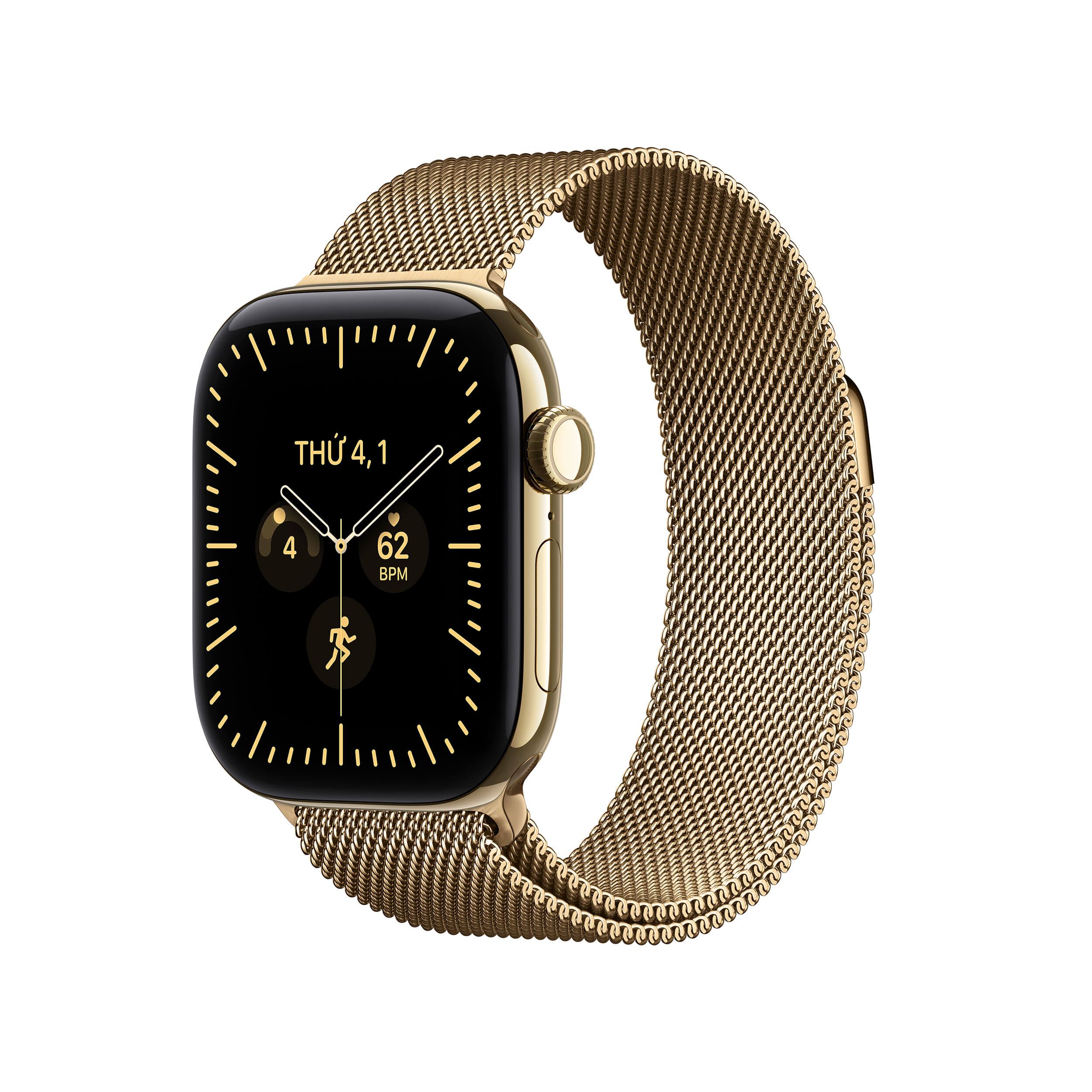 Apple Watch Series 12 GPS + Cellular 42mm viền Titanium dây Milan Màu Vàng