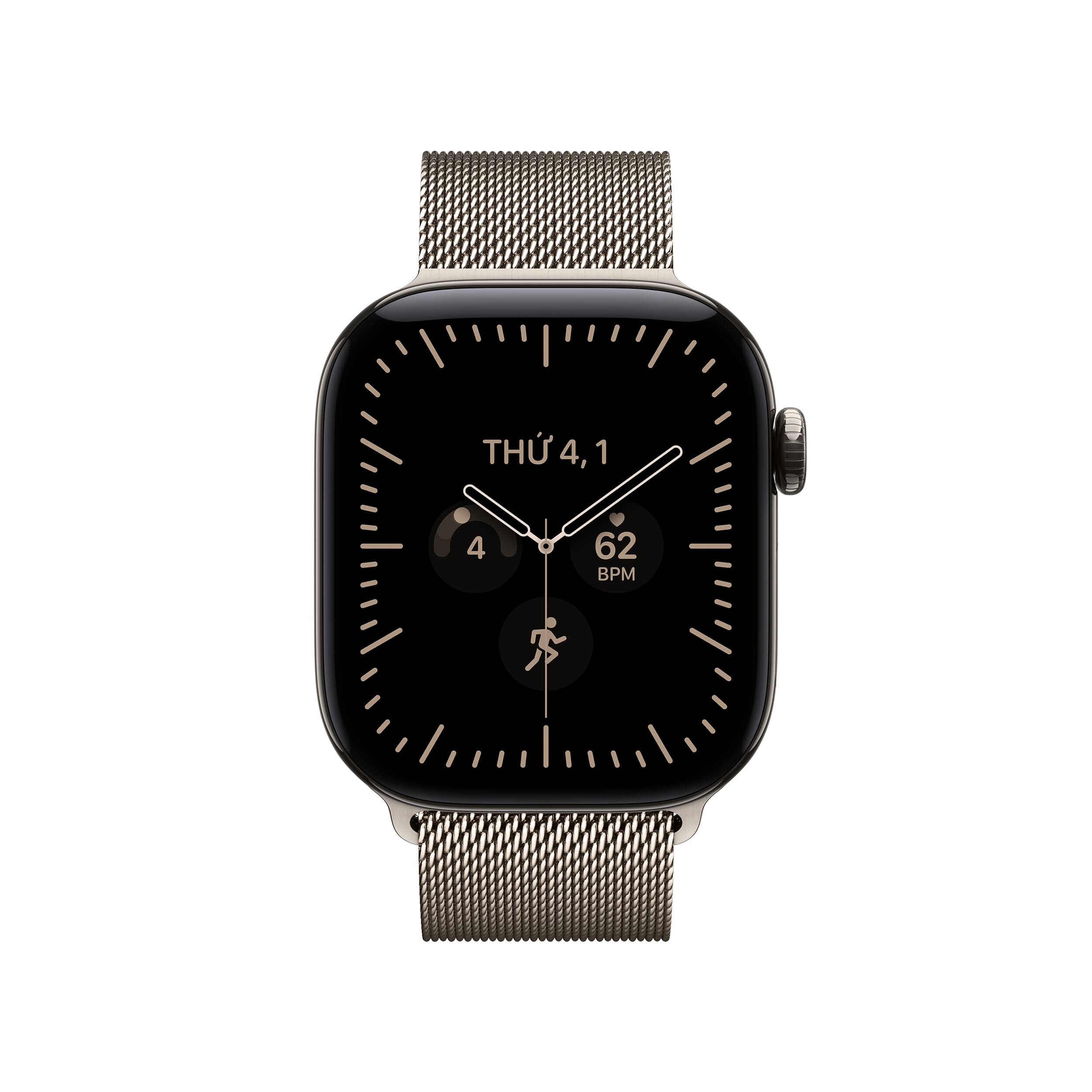 Apple Watch Series 12 GPS + Cellular 42mm viền Titanium dây Milan Màu Xám/Vàng