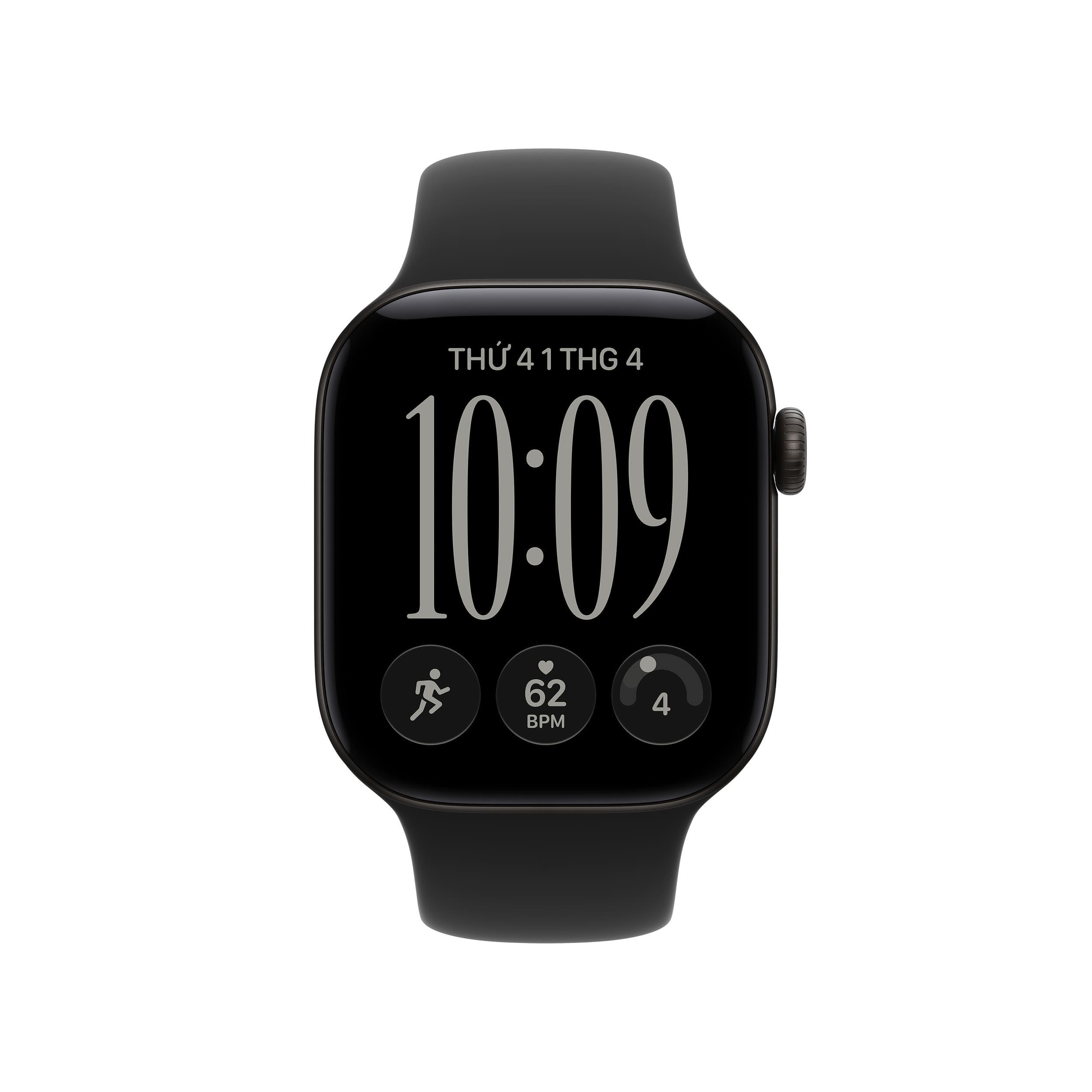 Apple Watch Series 12 GPS + Cellular 46mm viền nhôm dây silicone Màu Đen