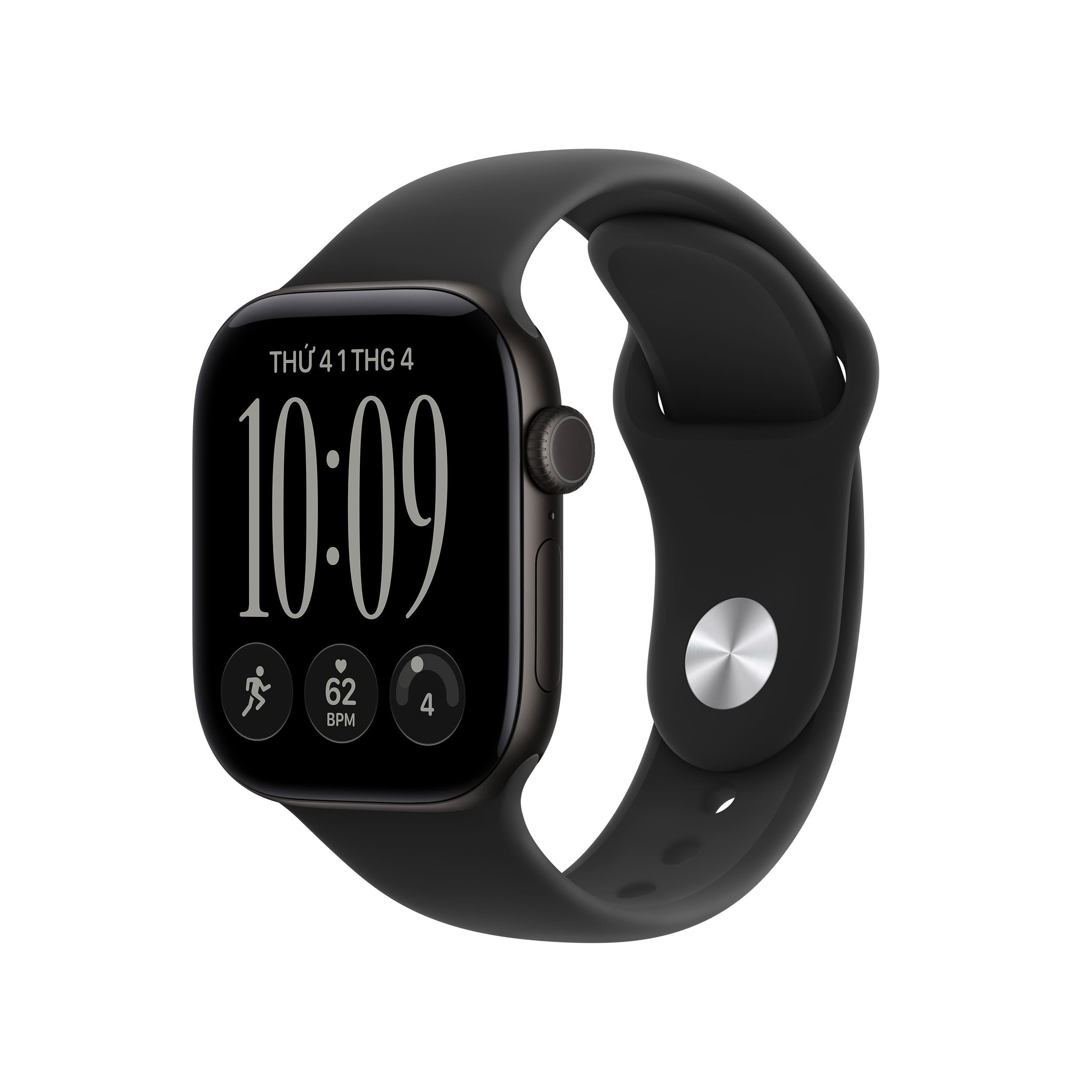 Apple Watch Series 12 GPS + Cellular 46mm viền nhôm dây silicone Màu Đen