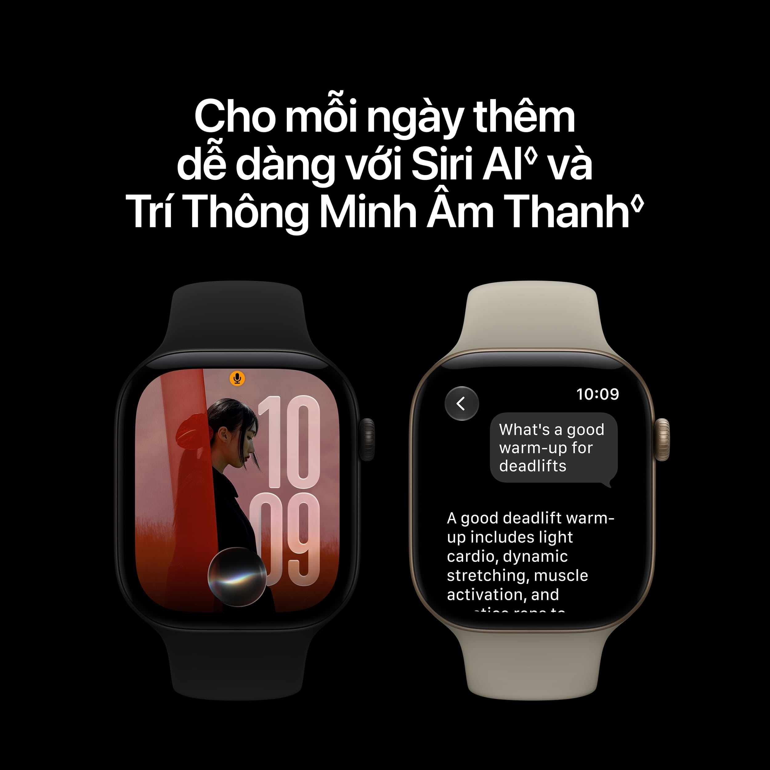 Apple Watch Series 12 GPS + Cellular 46mm viền nhôm dây silicone Màu Đen