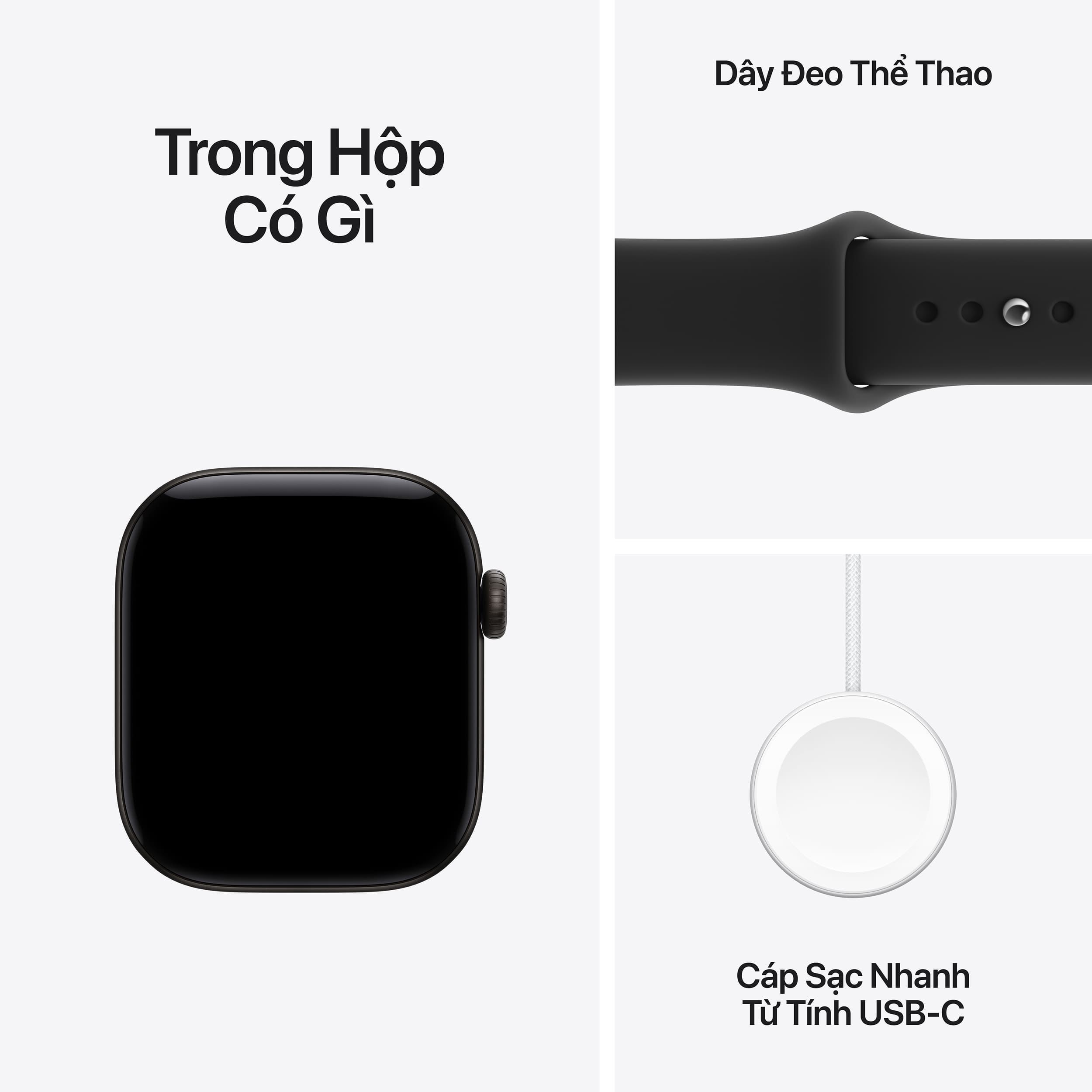 Apple Watch Series 12 GPS + Cellular 46mm viền nhôm dây silicone Màu Đen