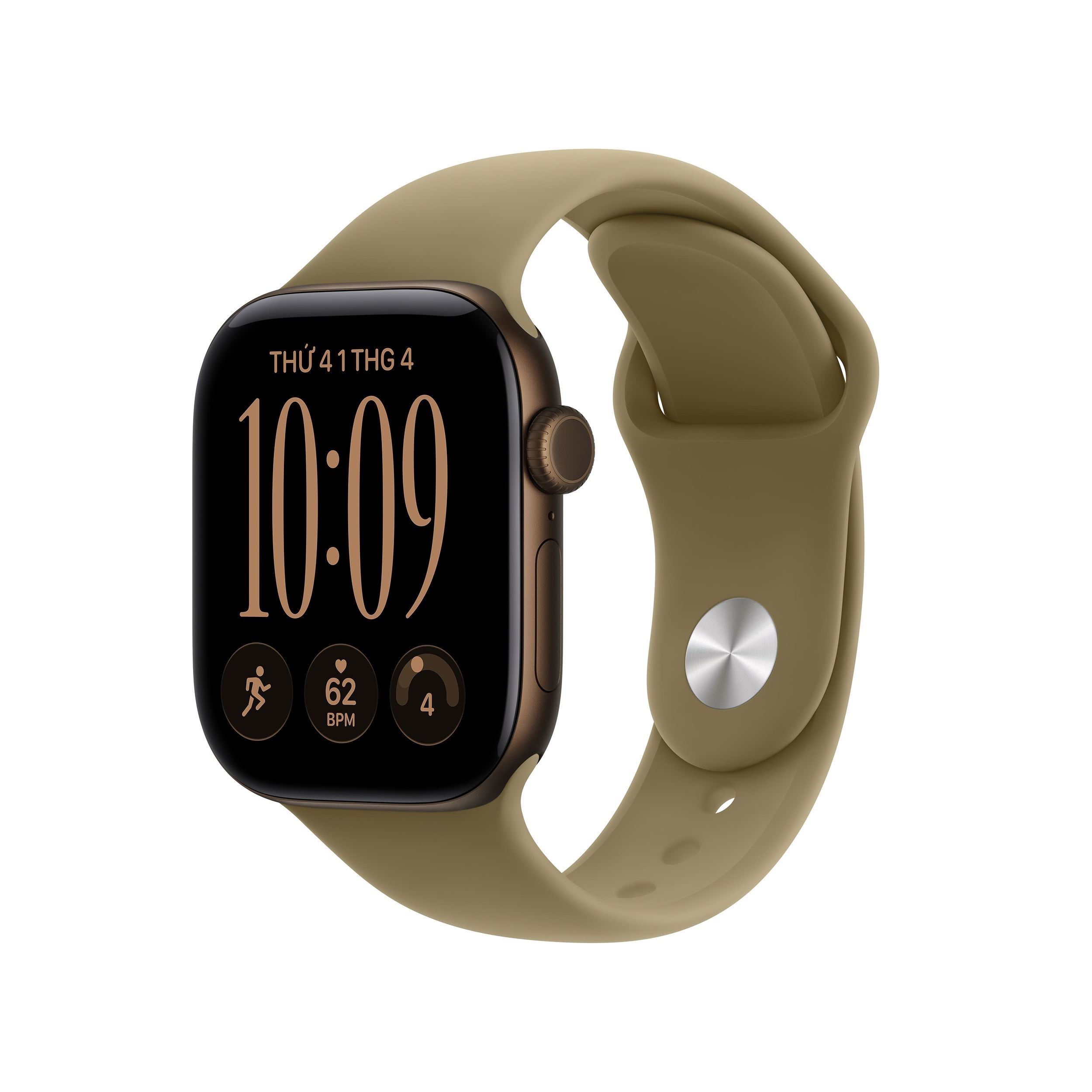 Apple Watch Series 12 GPS + Cellular 46mm viền nhôm dây silicone Màu Xám - đồng