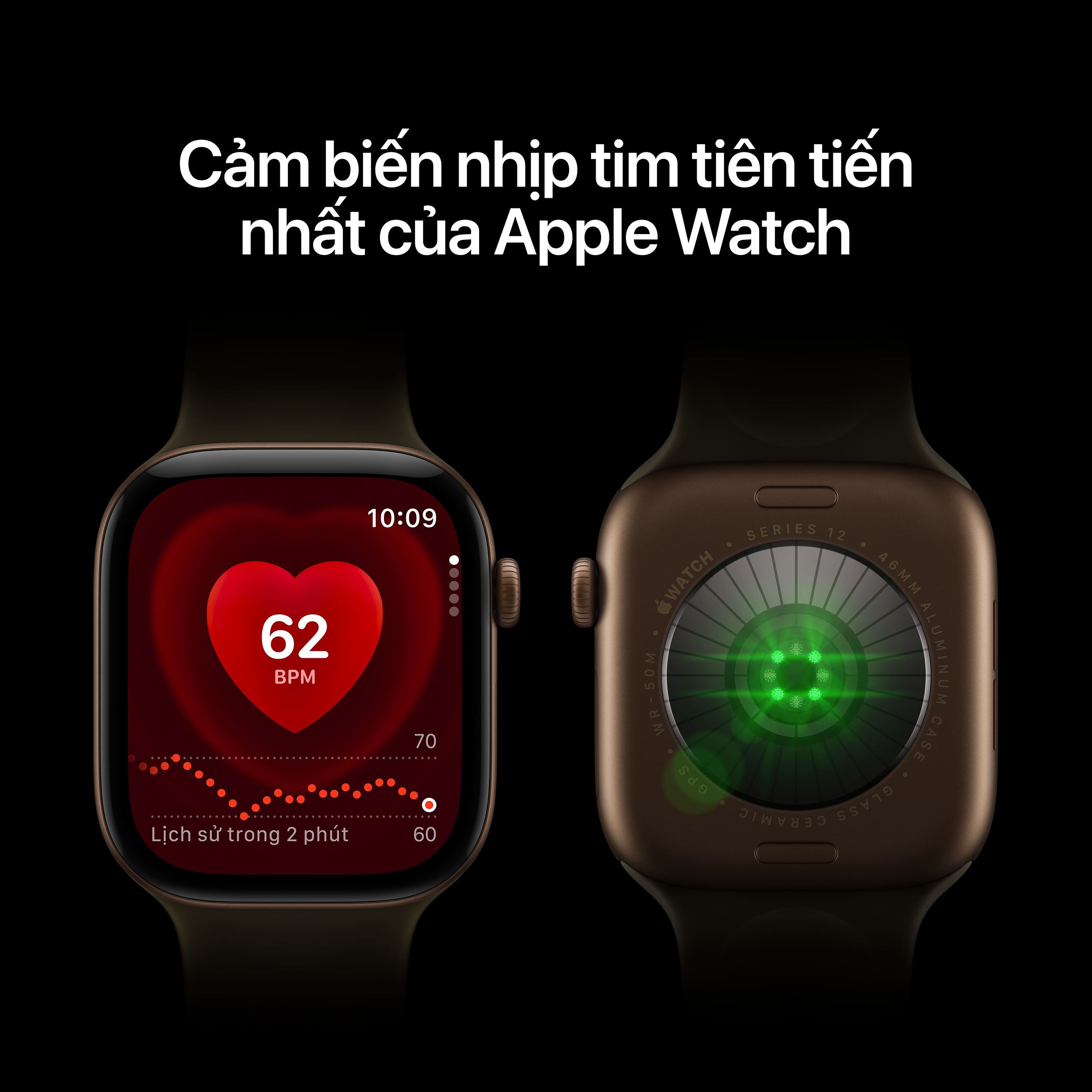 Apple Watch Series 12 GPS + Cellular 46mm viền nhôm dây silicone Màu Xám nhạt