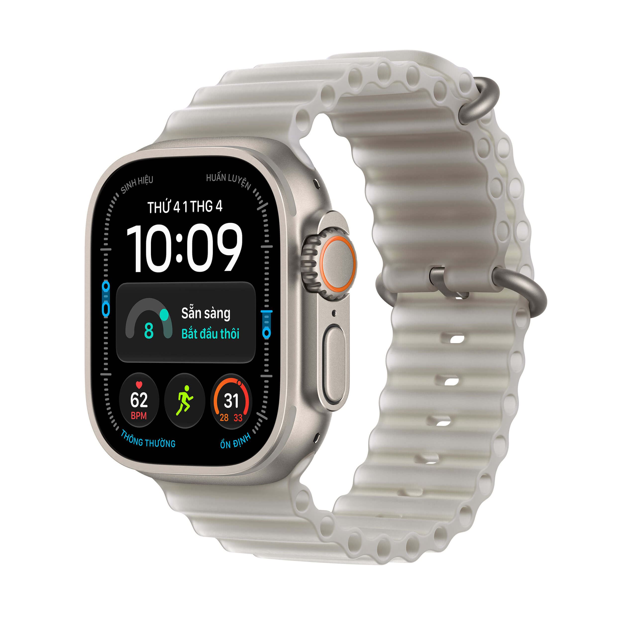Apple Watch Ultra 4 GPS + Cellular 49mm viền Titanium dây Ocean Màu Titan tự nhiên
