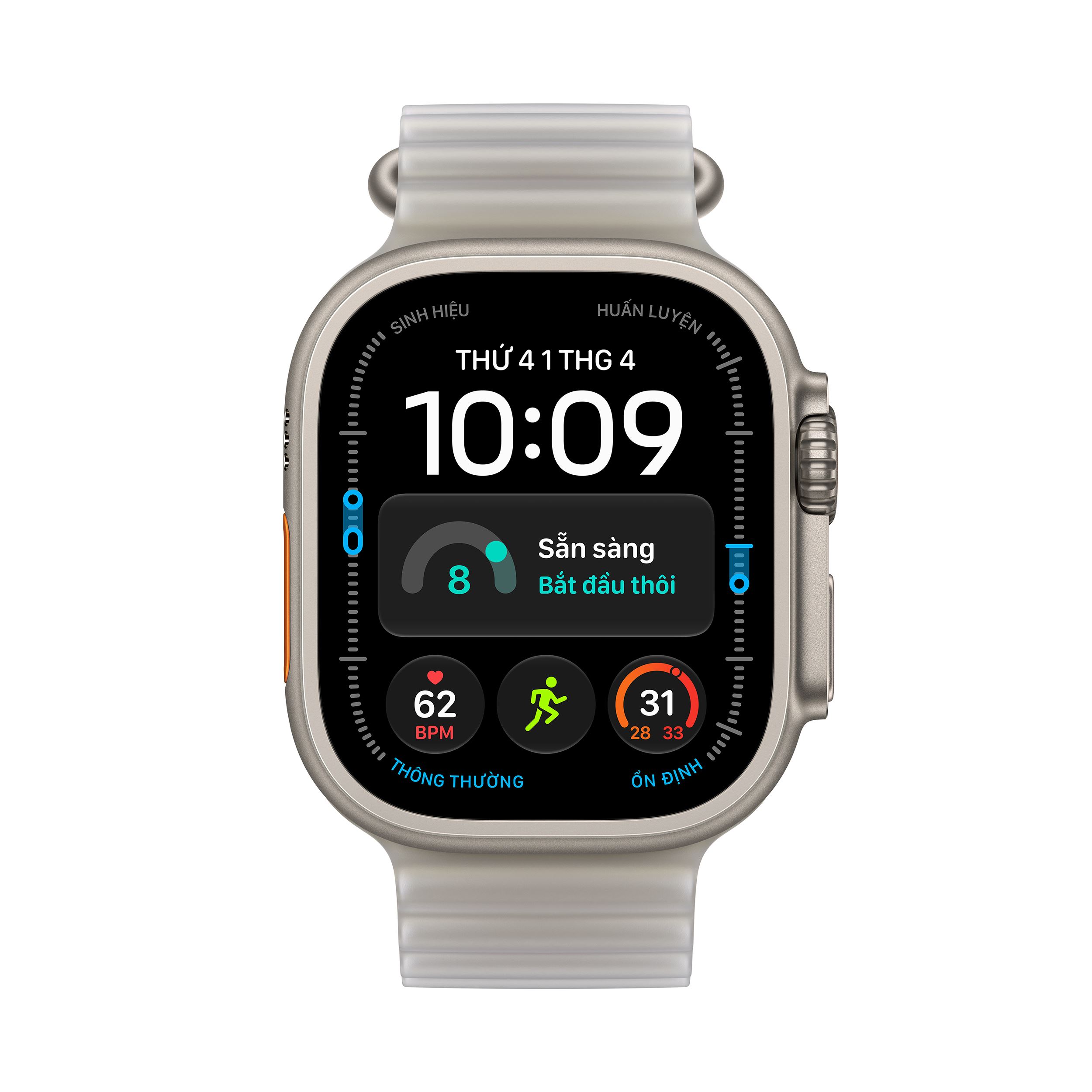 Apple Watch Ultra 4 GPS + Cellular 49mm viền Titanium dây Ocean Màu Titan tự nhiên