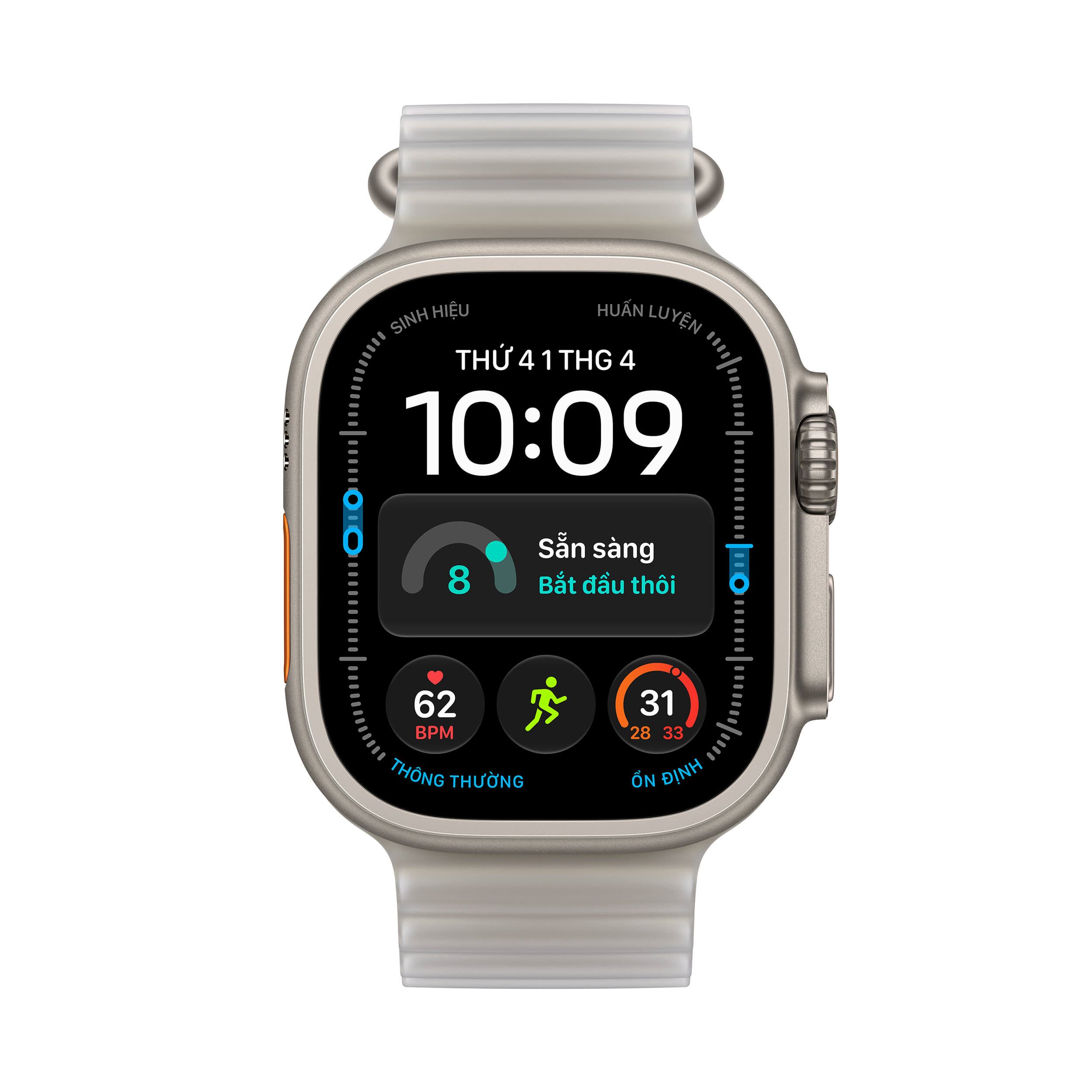 Apple Watch Ultra 4 GPS + Cellular 49mm viền Titanium dây Ocean Màu Titan tự nhiên