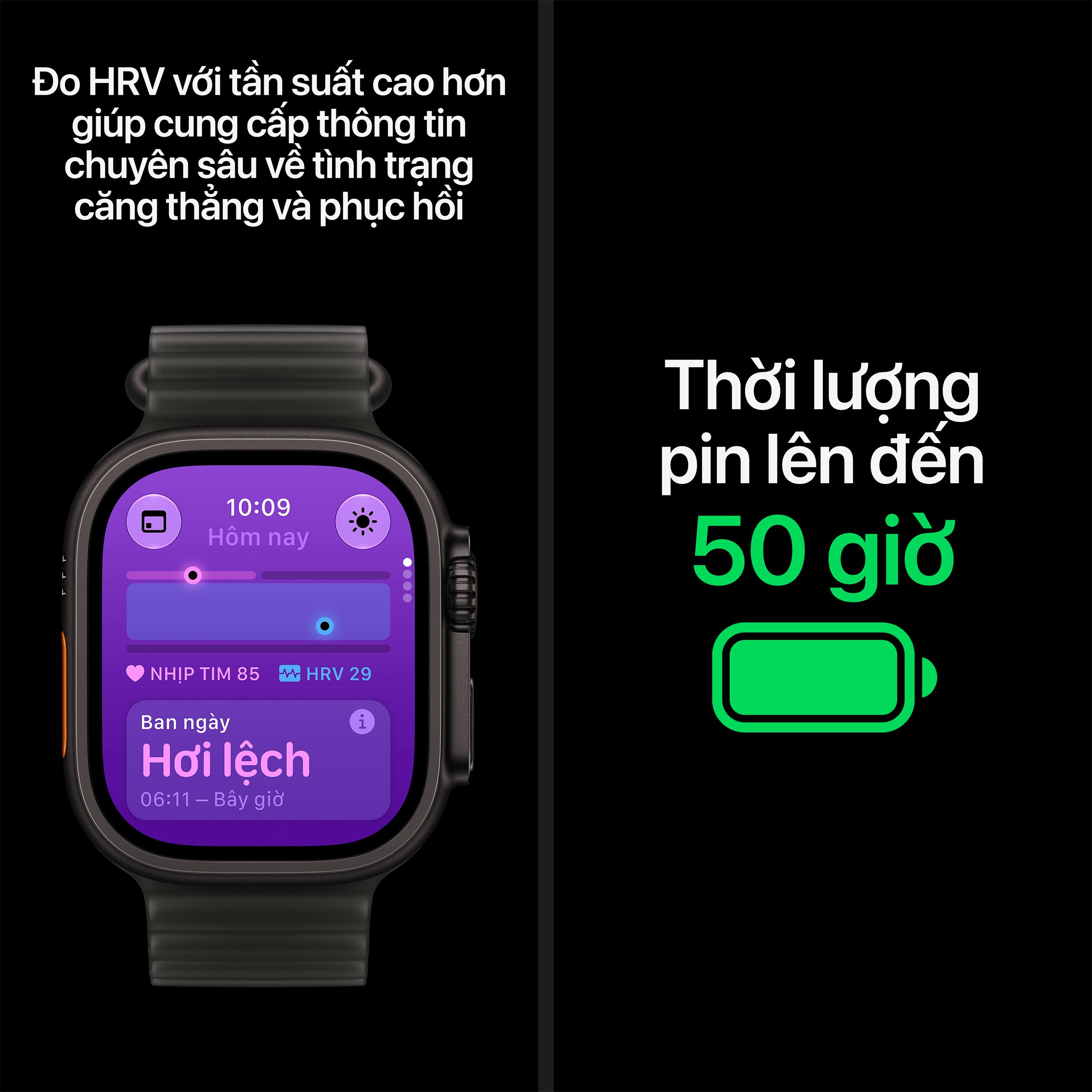 Apple Watch Ultra 4 GPS + Cellular 49mm viền Titanium dây Ocean Màu Titan tự nhiên