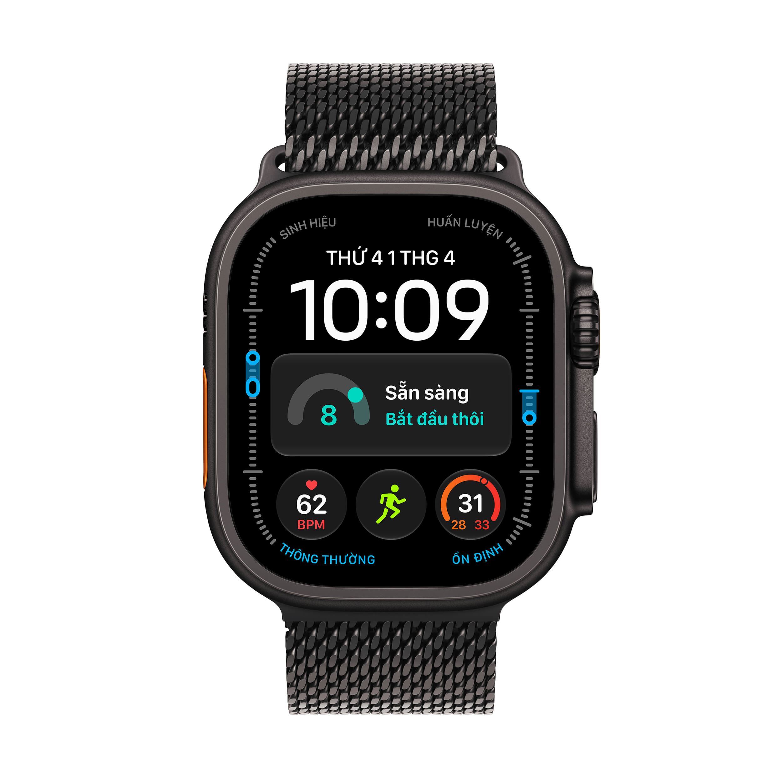 Apple Watch Ultra 4 GPS + Cellular 49mm viền Titanium dây Milan Màu Titan đen