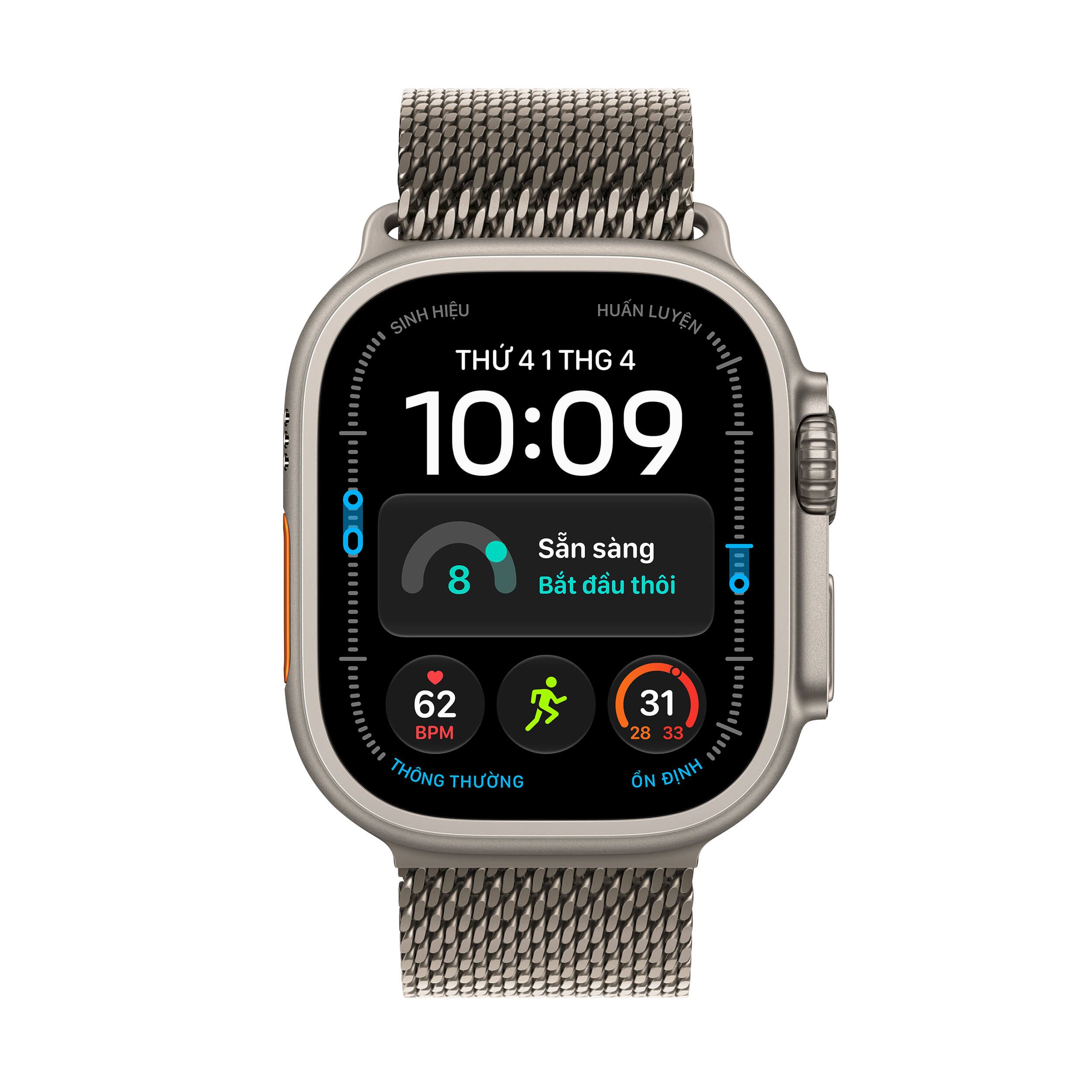 Apple Watch Ultra 4 GPS + Cellular 49mm viền Titanium dây Milan Màu Titan tự nhiên