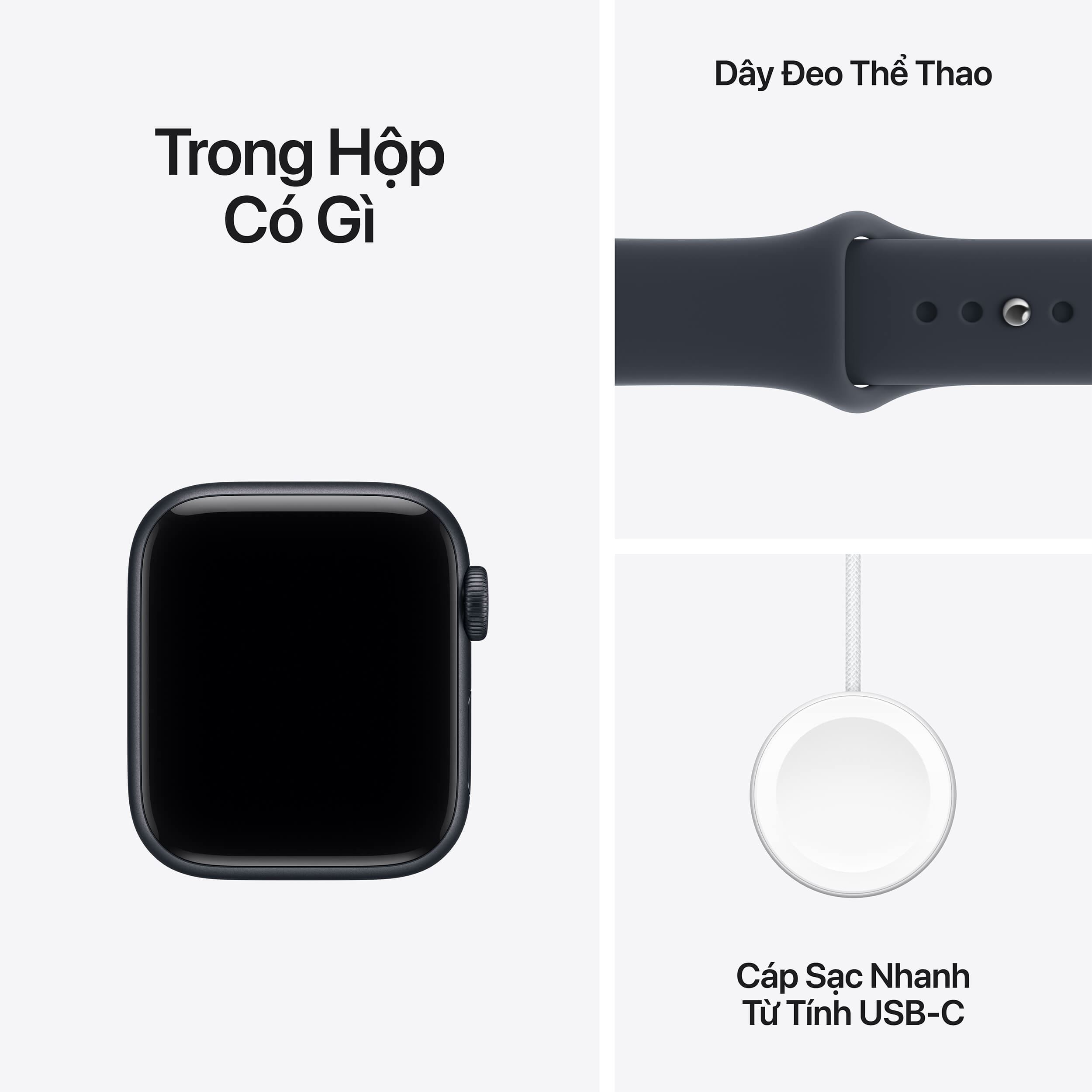 Apple Watch SE 3 GPS + Cellular 40mm viền nhôm dây thể thao 2026 Màu Ghi đen