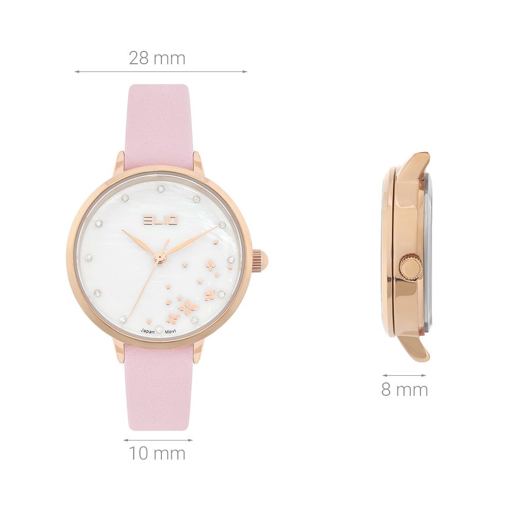 Đồng hồ Elio 28 mm Nữ EL134-01 Màu Hồng