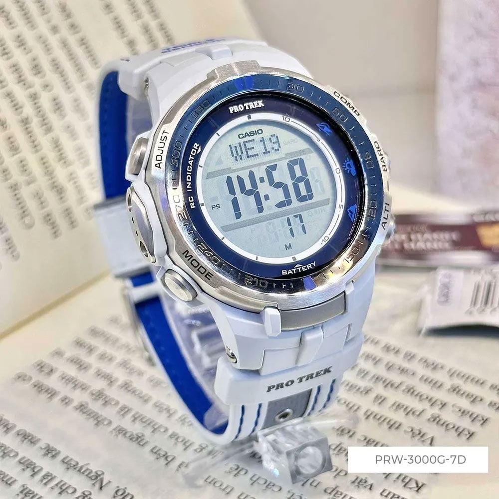 Đồng hồ Casio Protrek 47 mm Nam PRW-3000G-7DR Màu Trắng
