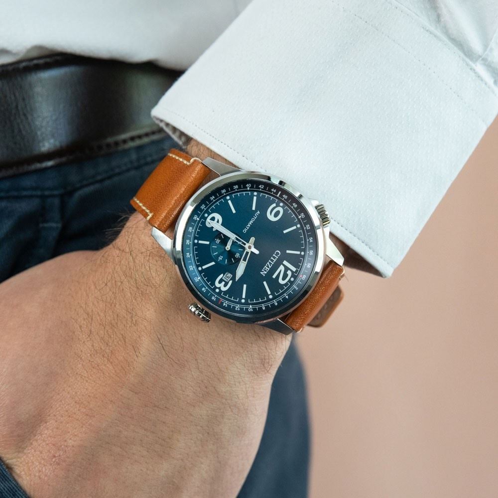 Đồng hồ Citizen 42 mm Nam NJ0140-25L Màu Nâu