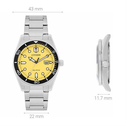 Đồng hồ Citizen 43 mm Nam AW1760-81Z Màu Bạc