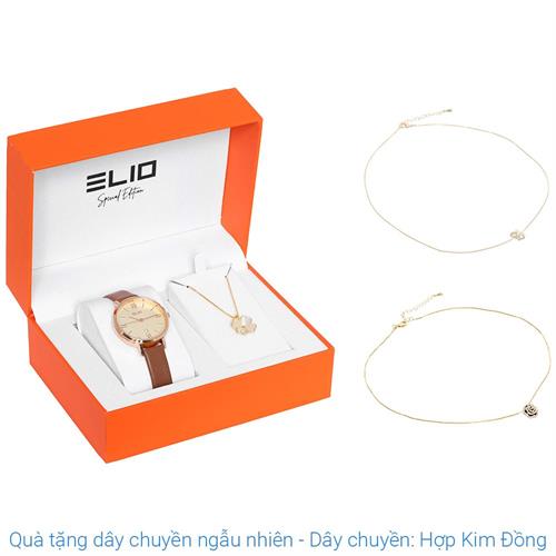 Set quà - Đồng hồ Elio 32 mm Nữ EL143-01 Màu Nâu