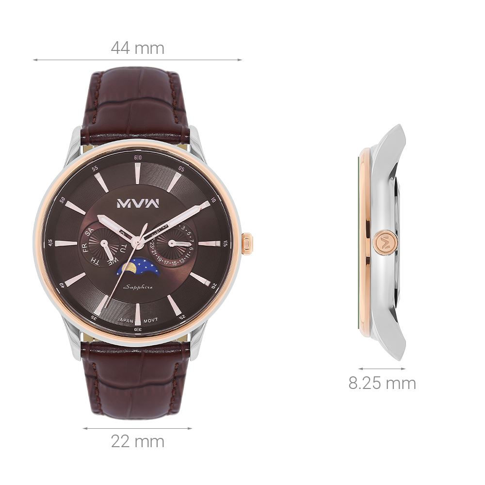 Đồng hồ MVW 44 mm Nam ML085-03-SM Màu Nâu