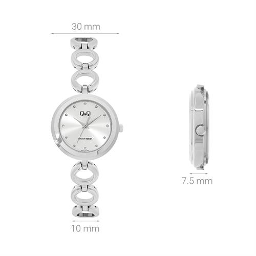 Đồng hồ Q&Q 30 mm Nữ F11A-001PY Màu Bạc