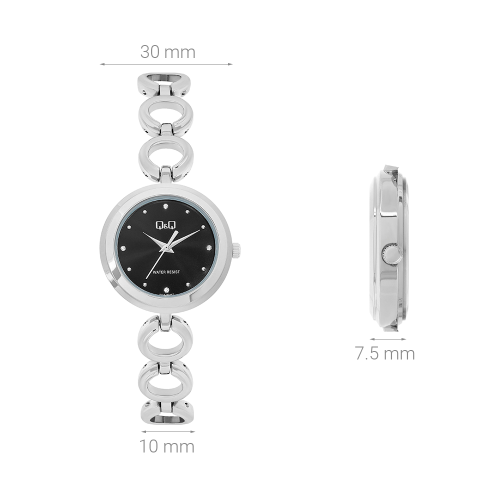 Đồng hồ Q&Q 30 mm Nữ F11A-002PY Màu Bạc