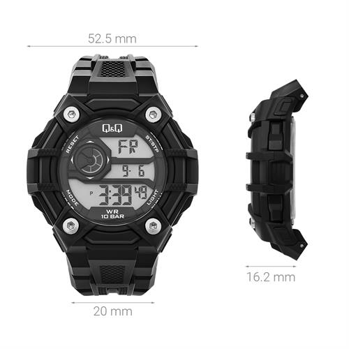 Đồng hồ Q&Q 52.5 mm Nam G18A-001VY Màu Đen