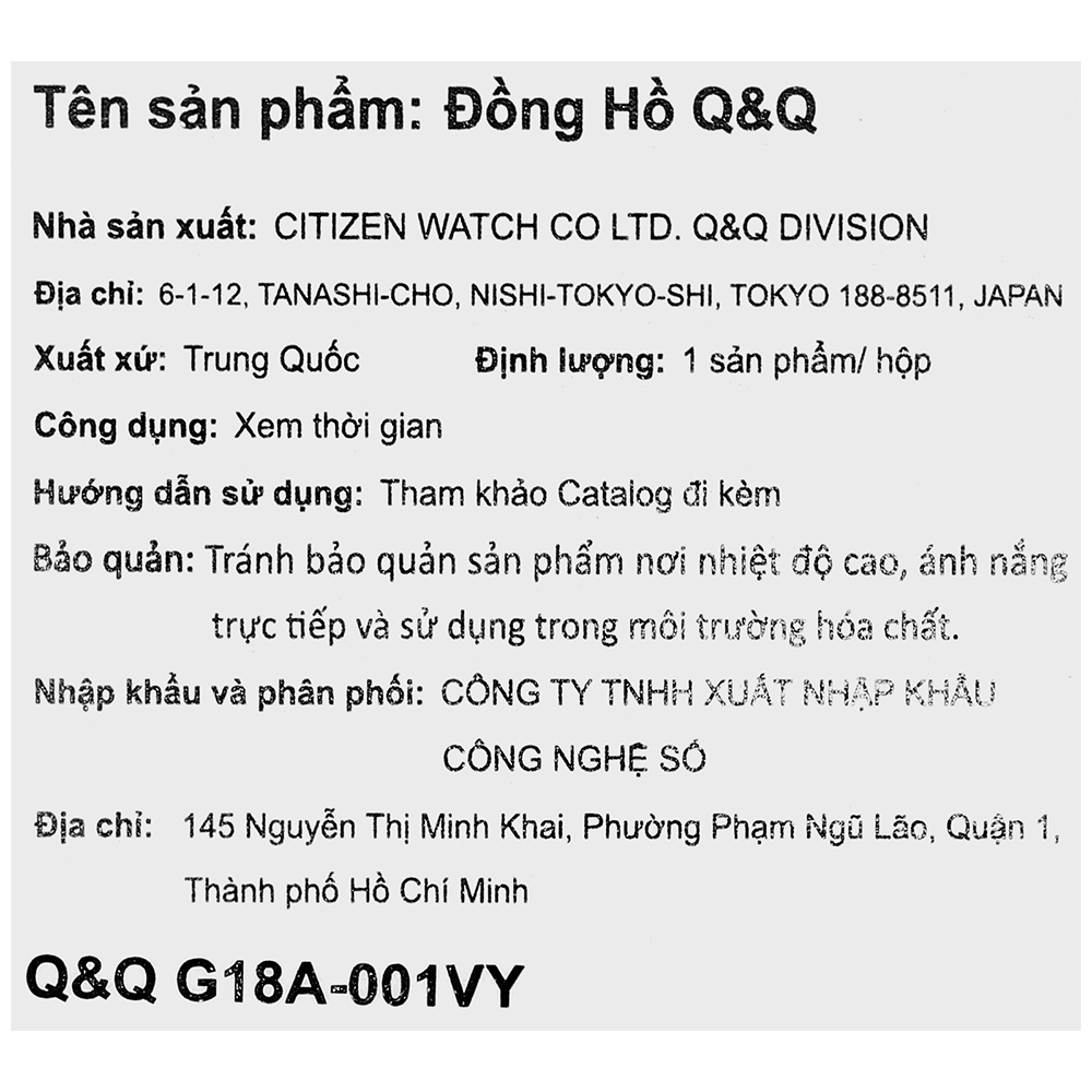 Đồng hồ Q&Q 52.5 mm Nam G18A-001VY - 8