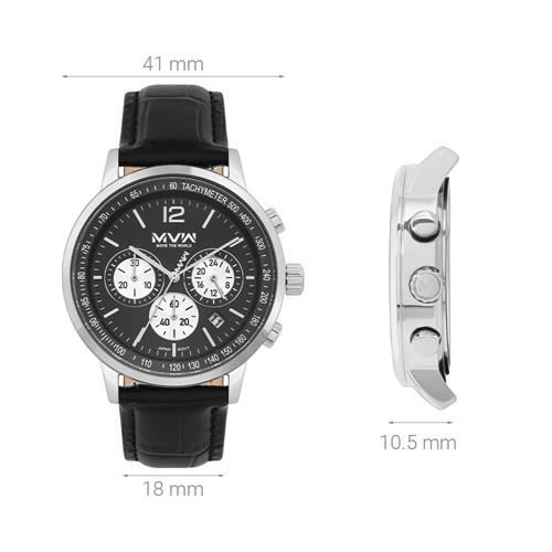 Đồng hồ MVW Sport 41 mm Nam ML089-01 Màu Đen