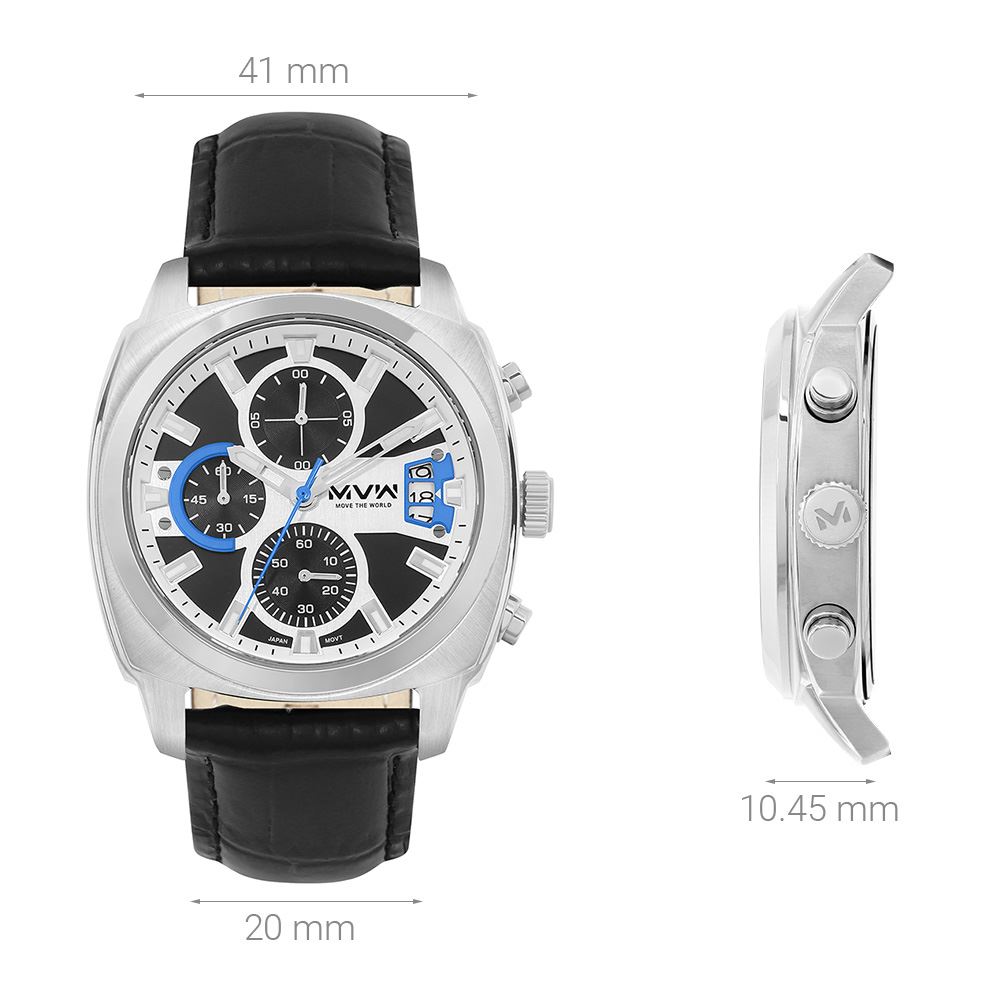 Đồng hồ MVW Sport 41 mm Nam ML090-02 Màu Đen