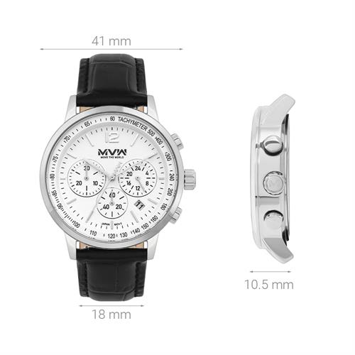 Đồng hồ MVW Sport 41 mm Nam ML089-02 Màu Đen