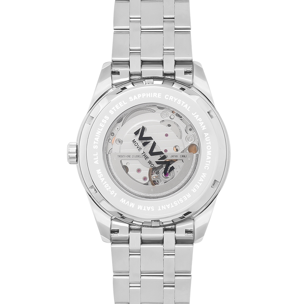 Đồng hồ MVW Star 41 mm Nam MSA102-01 Màu Bạc
