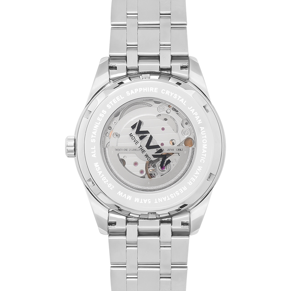 Đồng hồ MVW Star 41 mm Nam MSA102-02 Màu Bạc
