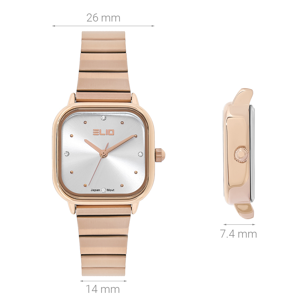 Đồng hồ Elio Elegant Lady 26 mm Nữ ES163-02 Màu Vàng Hồng