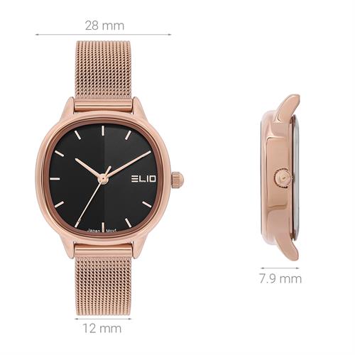 Đồng hồ Elio Elegant Lady 28 mm Nữ ES164-02 Màu Vàng Hồng
