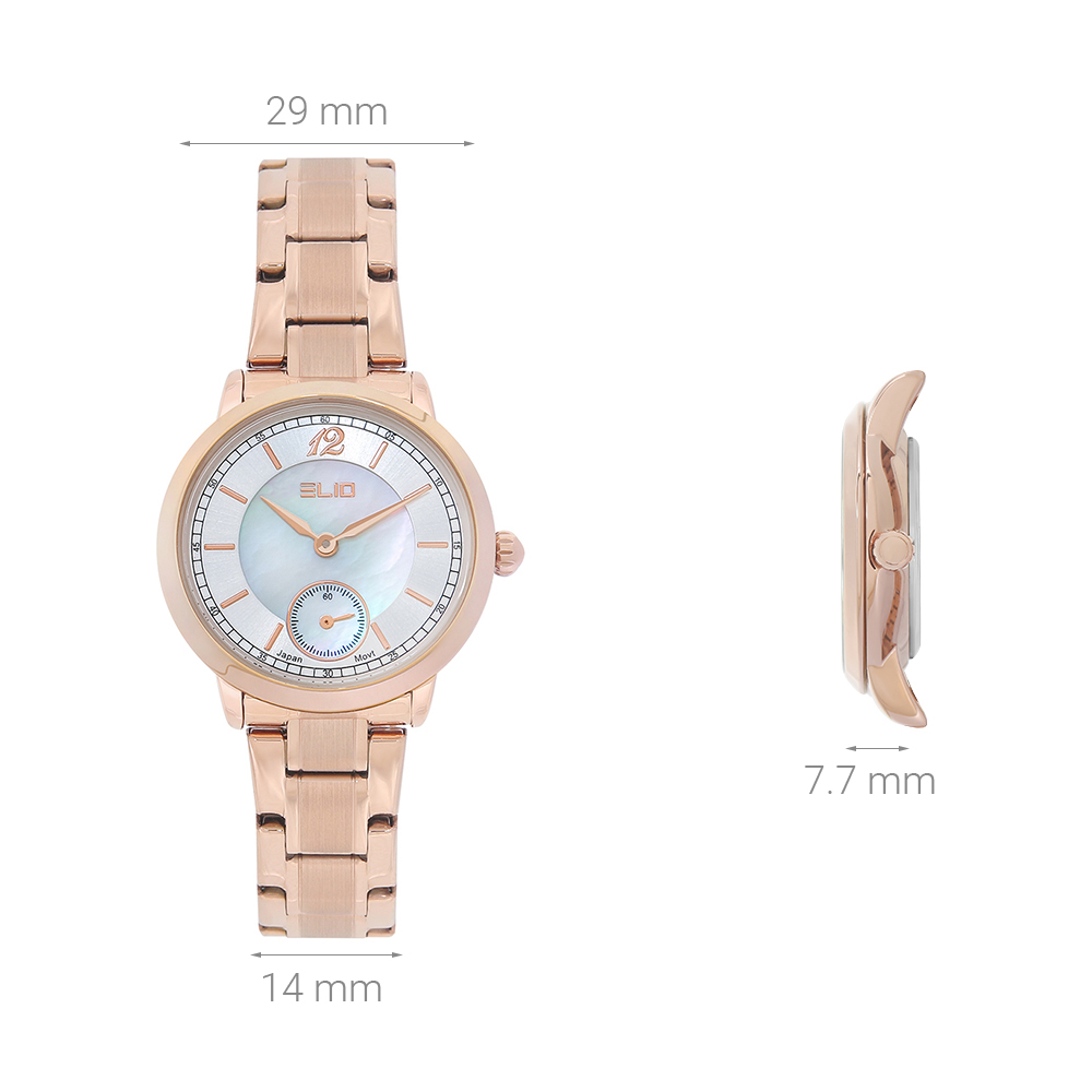 Đồng hồ Elio Sunshine 29 mm Nữ ES165-02 Màu Vàng Hồng