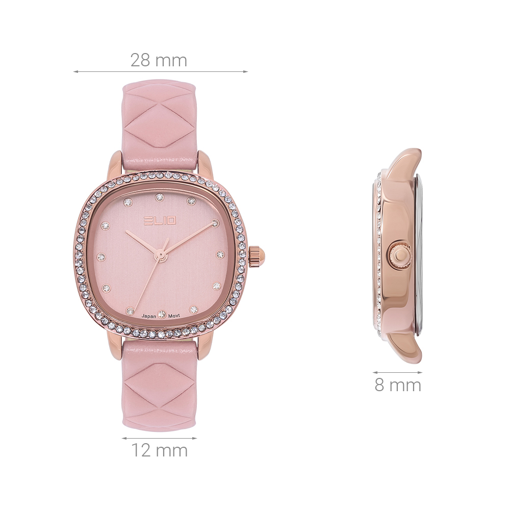 Đồng hồ Elio Elegant Lady 28 mm Nữ EL145-02 Màu Hồng